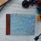 Hand Marbled Album with Leather Spine