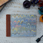 Hand Marbled Album with Leather Spine