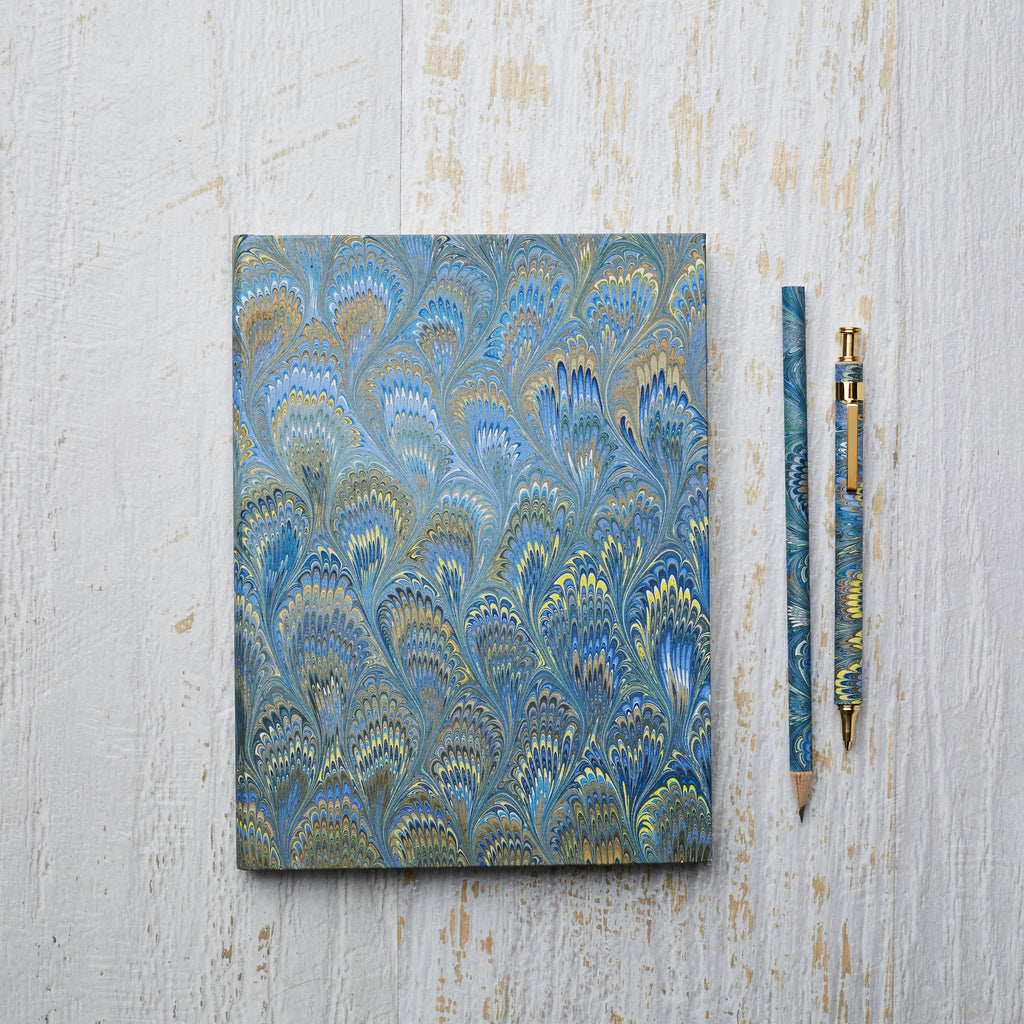 Marbled Paper Journal - Hard Cover - Unlined