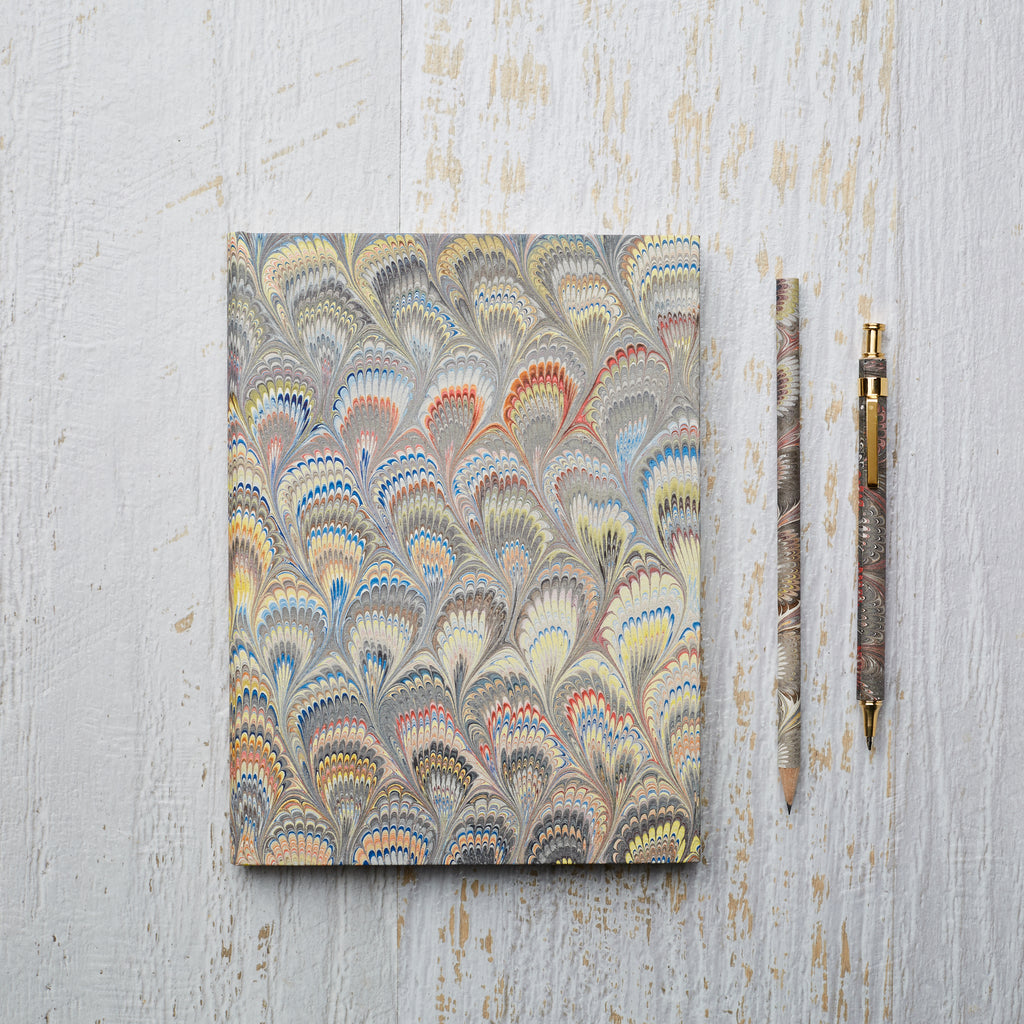 Marbled Paper Journal - Hard Cover - Unlined