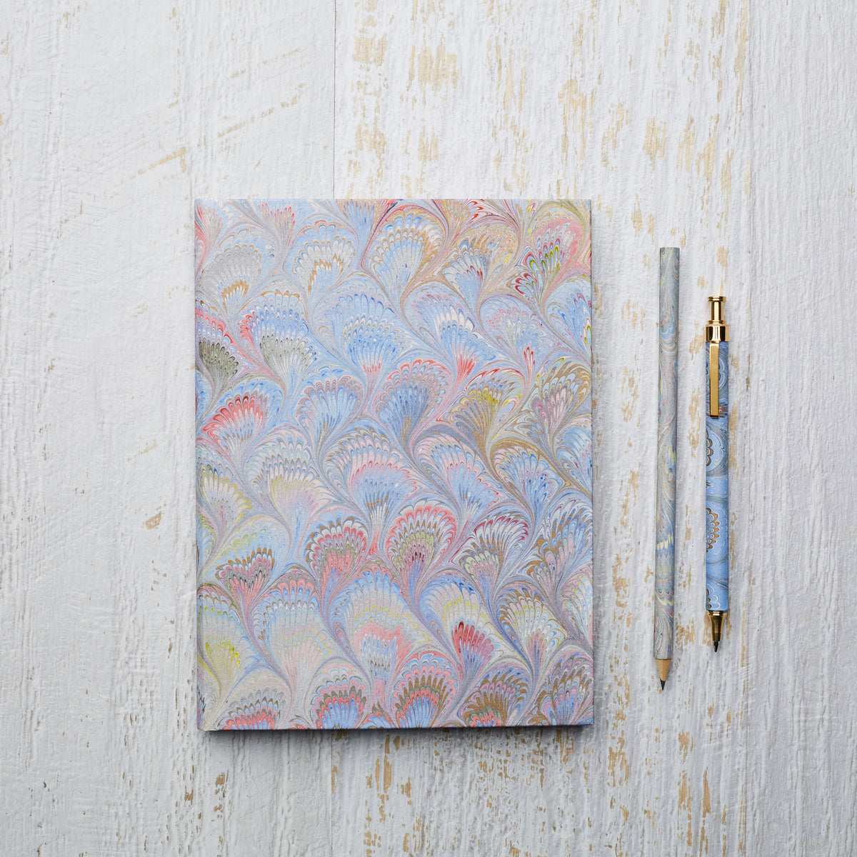 Marbled Paper Journal - Hard Cover - Unlined