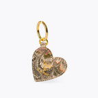Marbled Heart Cotton Paper Key Ring