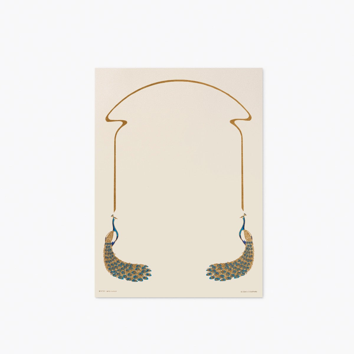 Navy and Gold Peacock Stationery Set