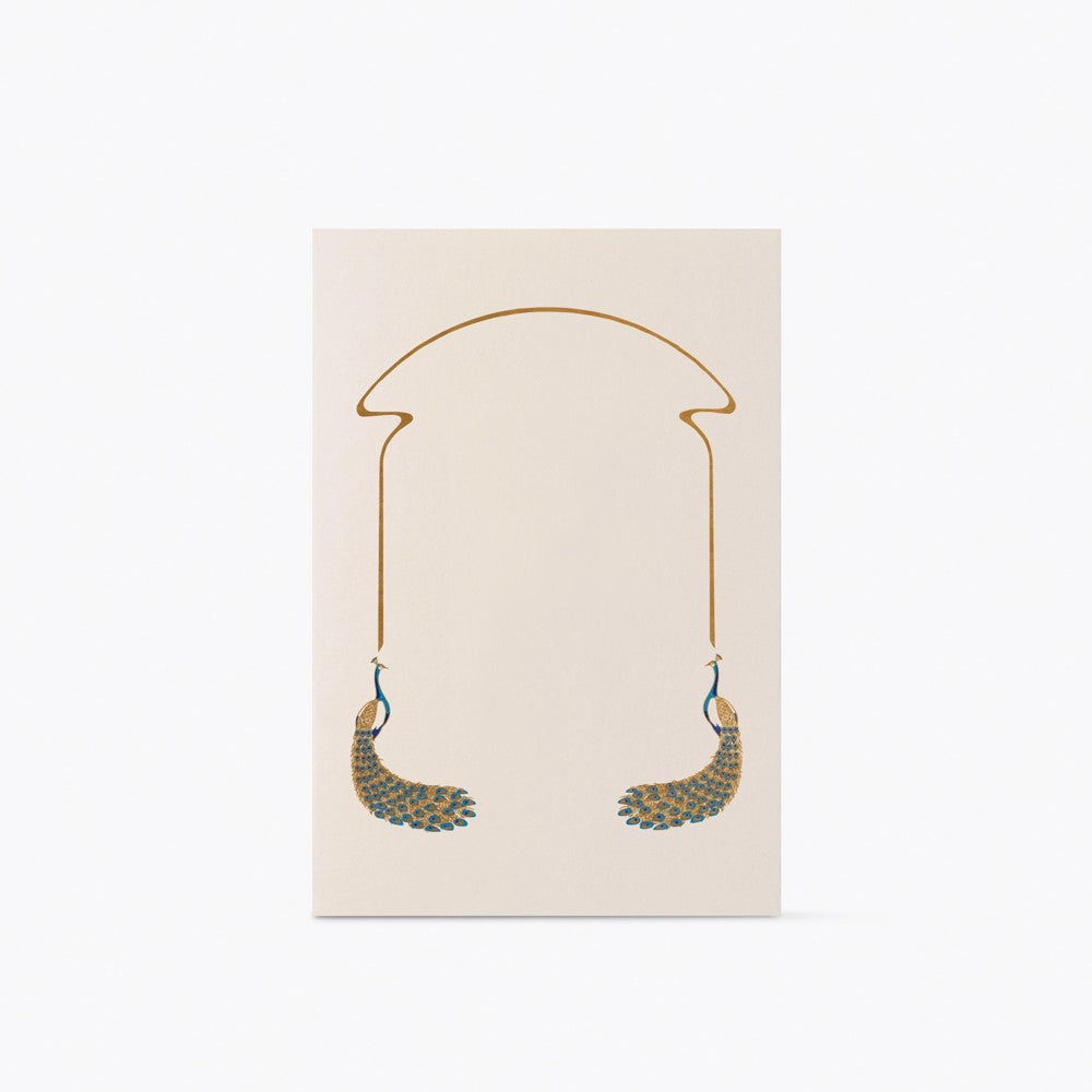 Navy and Gold Peacock Stationery Set