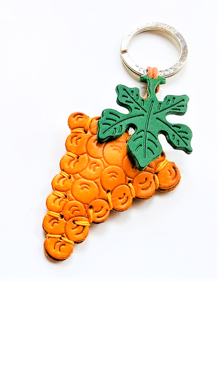Grapes Leather Key Ring