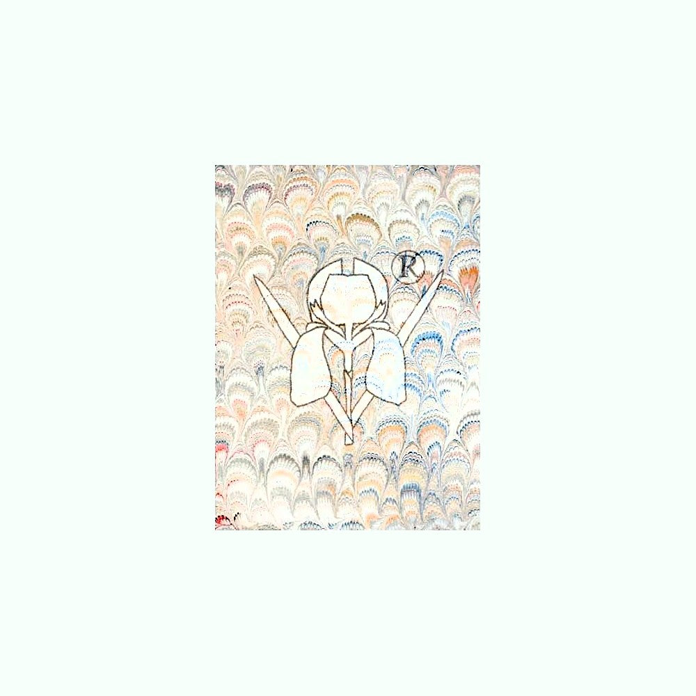 Beige Peacock Marbled Paper