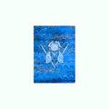 Blue Gold Peacock Marbled Paper