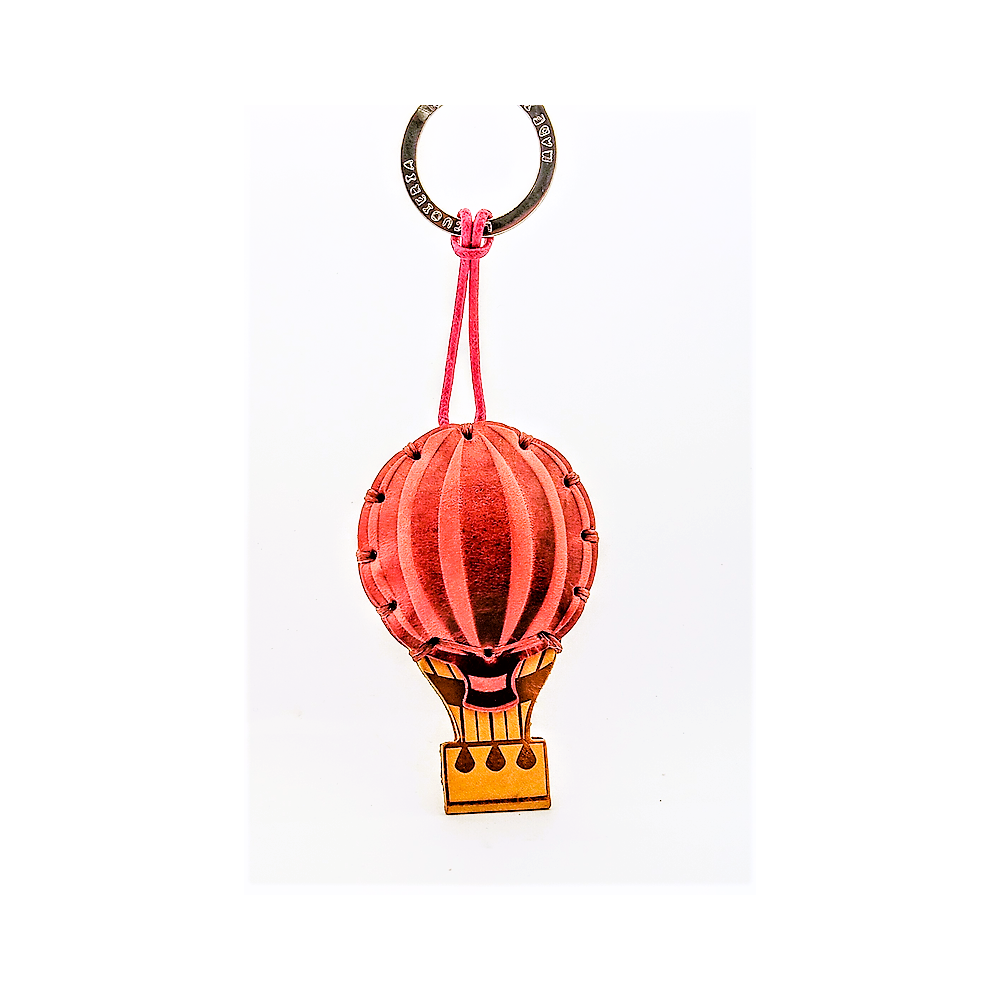 Hot Air Balloon Leather Key Ring