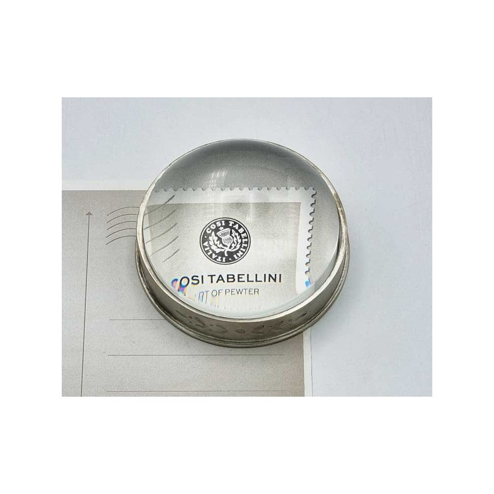 Italian Crystal and Pewter Magnifying Glass