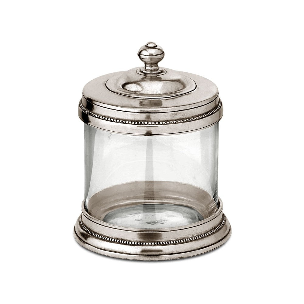 Italian Pewter & Glass Canister