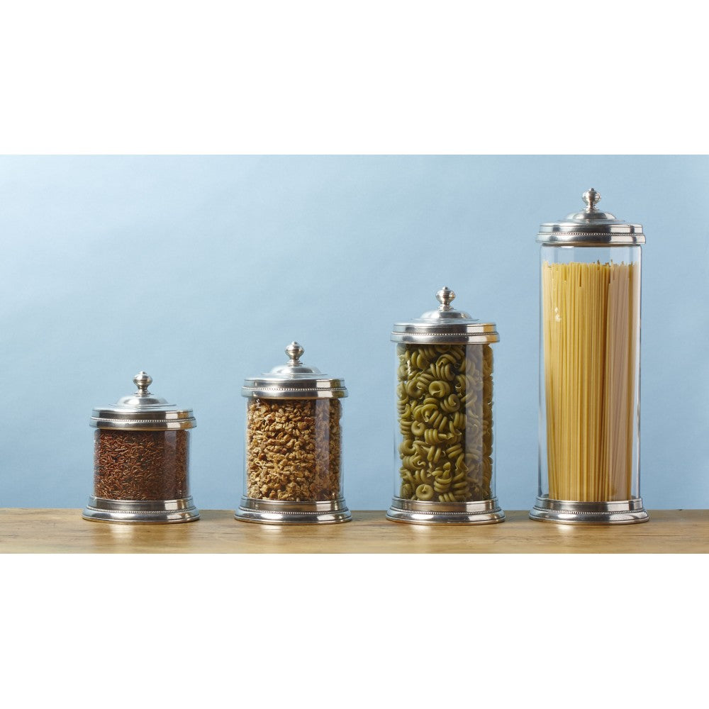 Italian Pewter & Glass Canister