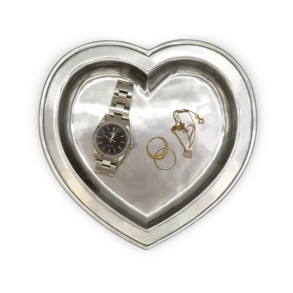 Italian Pewter Heart Tray
