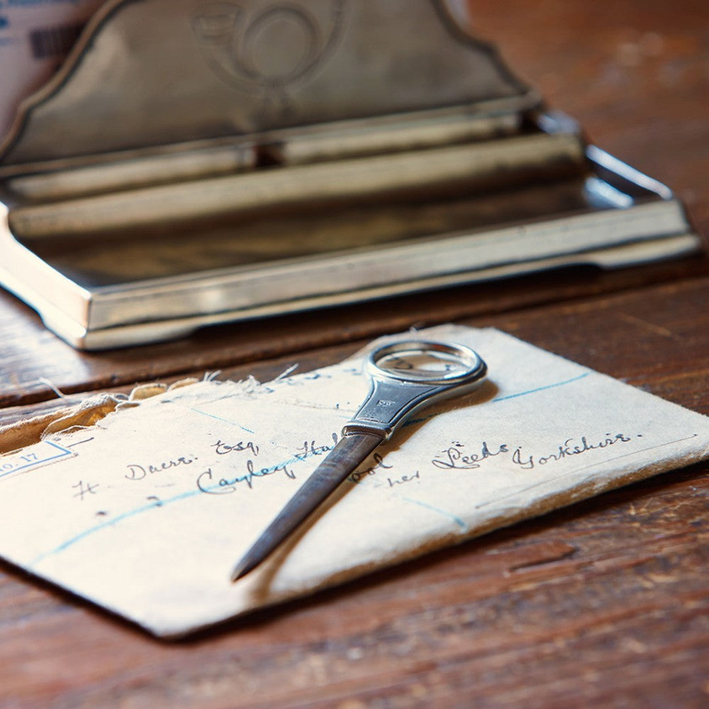 Italian Pewter Letter Opener w Magnifying Glass