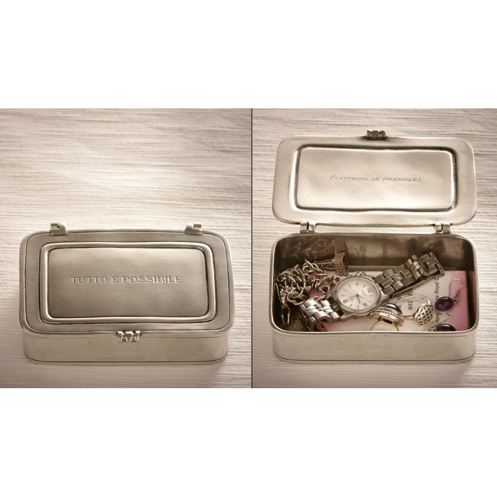 'Anything is possible' Italian Pewter Lidded Box