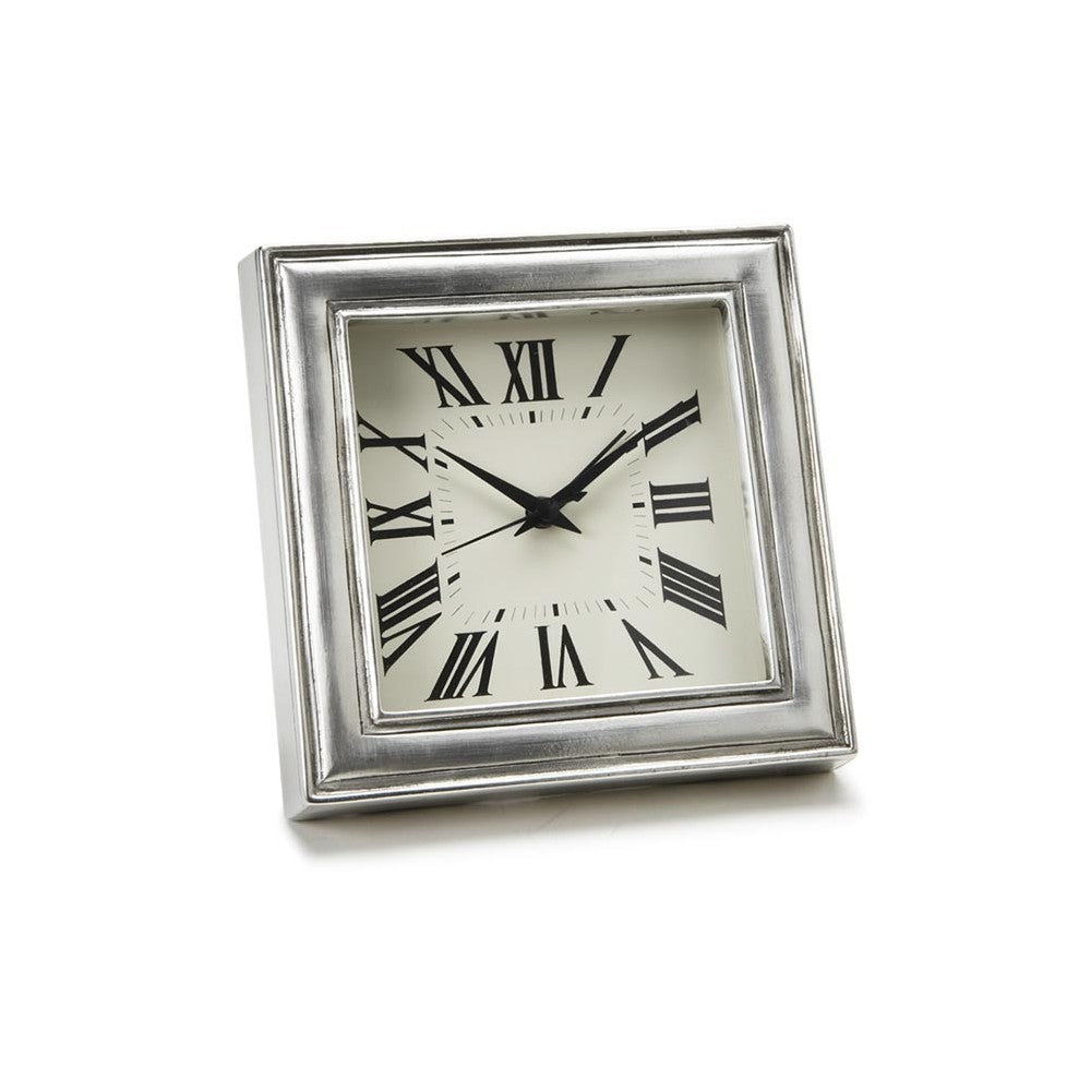 Italian Square Pewter Alarm Clock