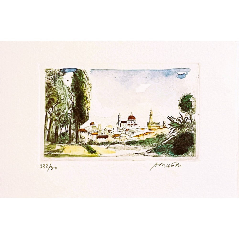 Original Florence Panorama Etching Card & Envelope