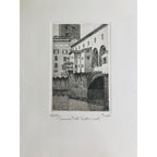 Original Florence Etching - Ponte Vecchio (part)