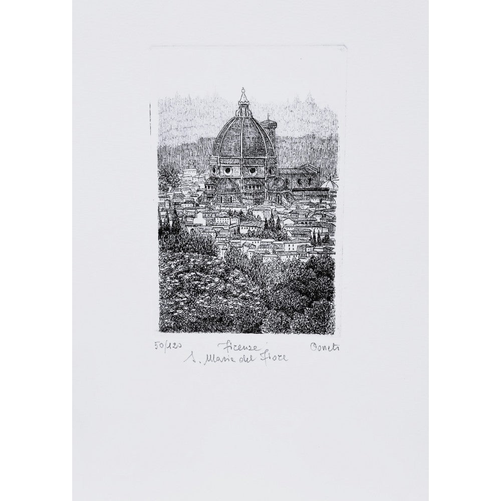 Original Florence Etching - Santa Maria del Fiore