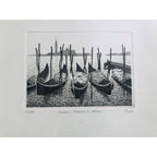 Original Venice Etching - San Marco Dock