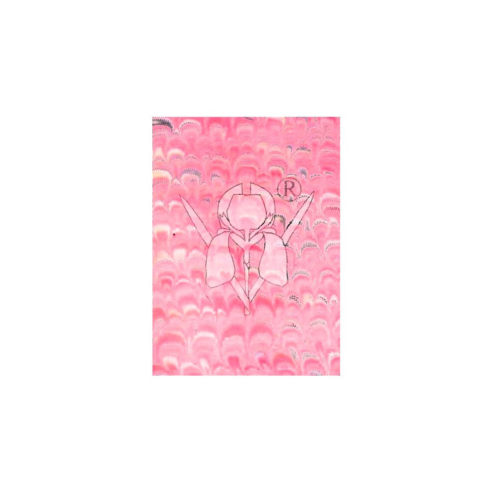 Pink Peacock Marbled Paper
