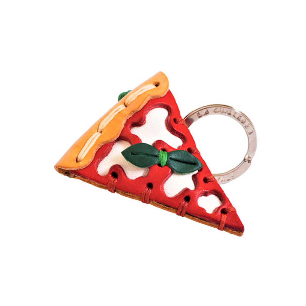 Pizza Leather Key Ring