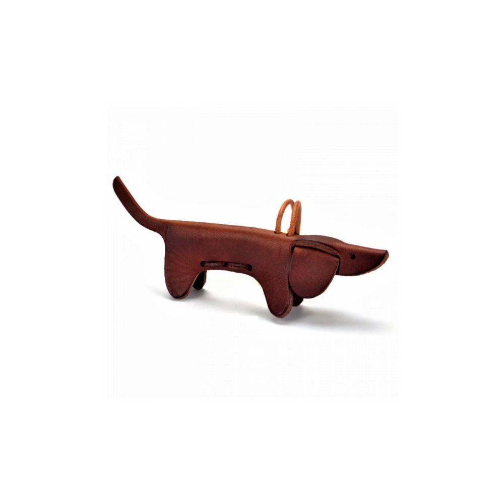 Dachshund Leather Key Ring