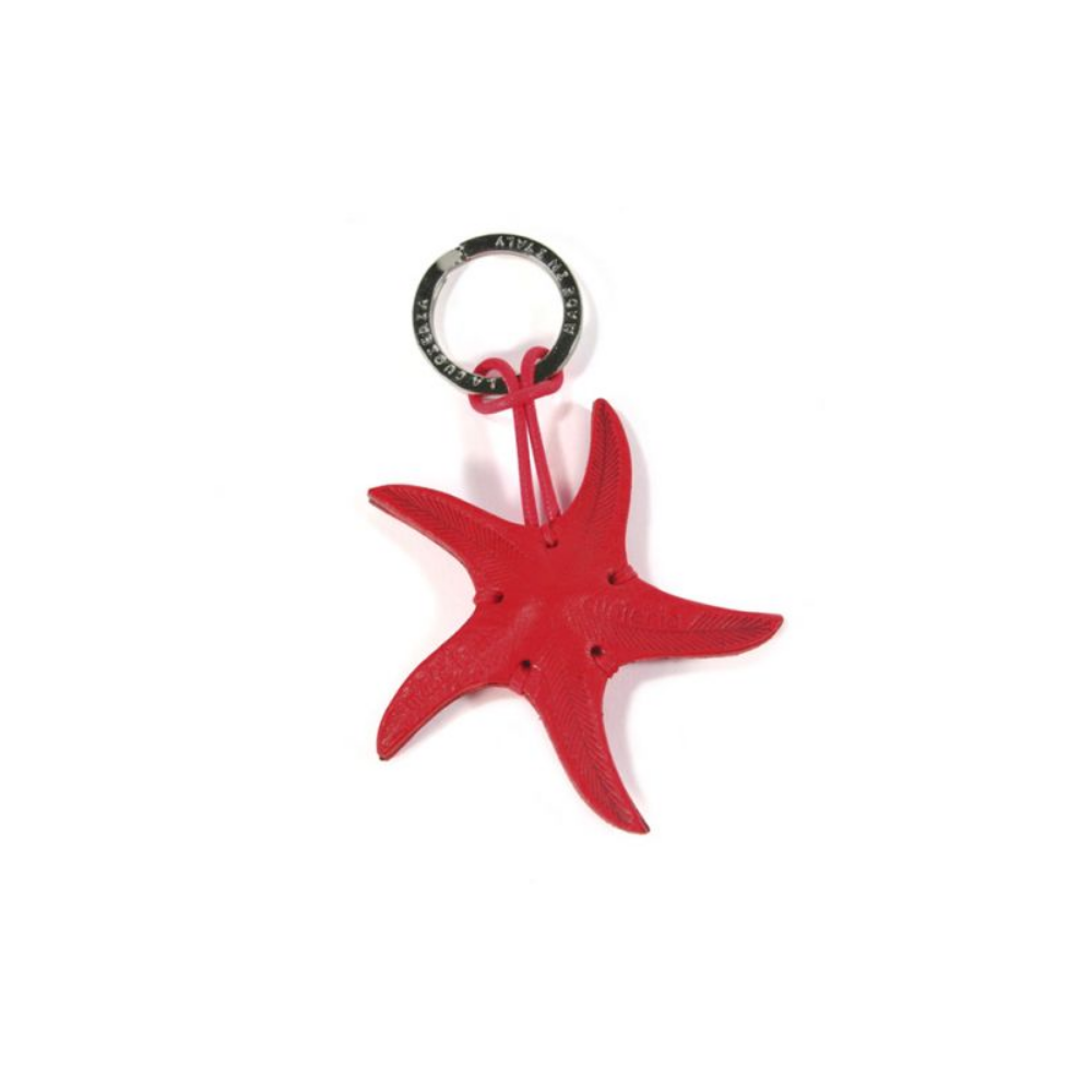 Starfish Leather Key Ring