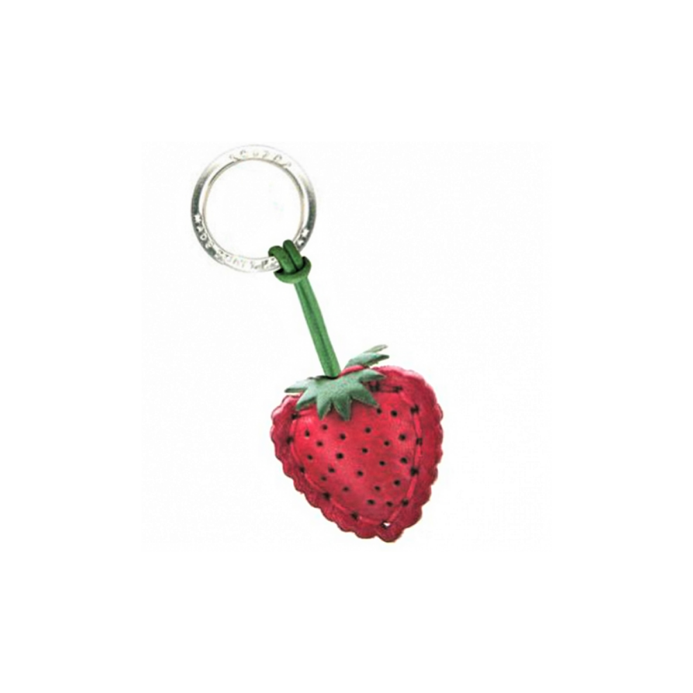 Strawberry Leather Key Ring