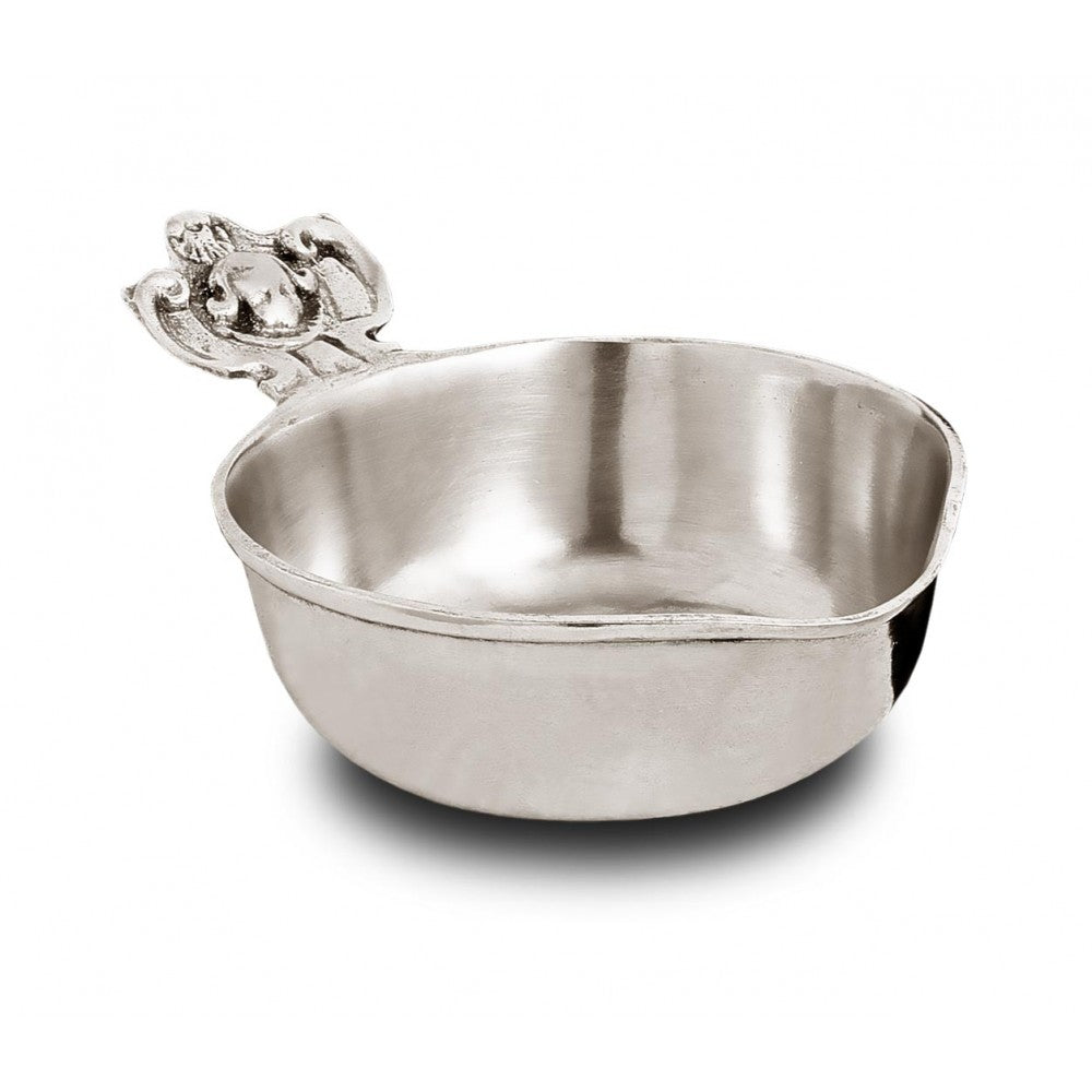 Italian Pewter Bowl with Decorative Handle
