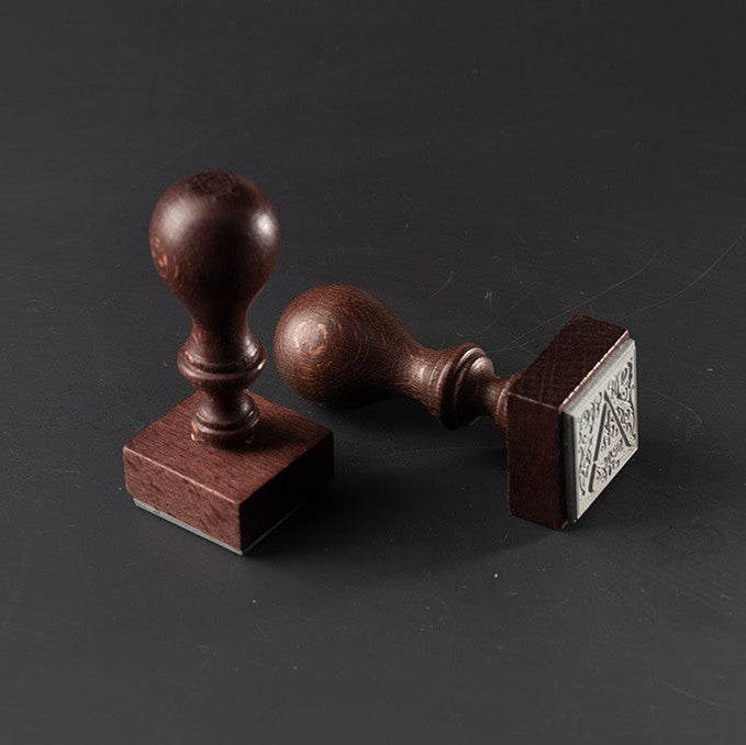 Rubber Stamp with Single Roman Font Initial