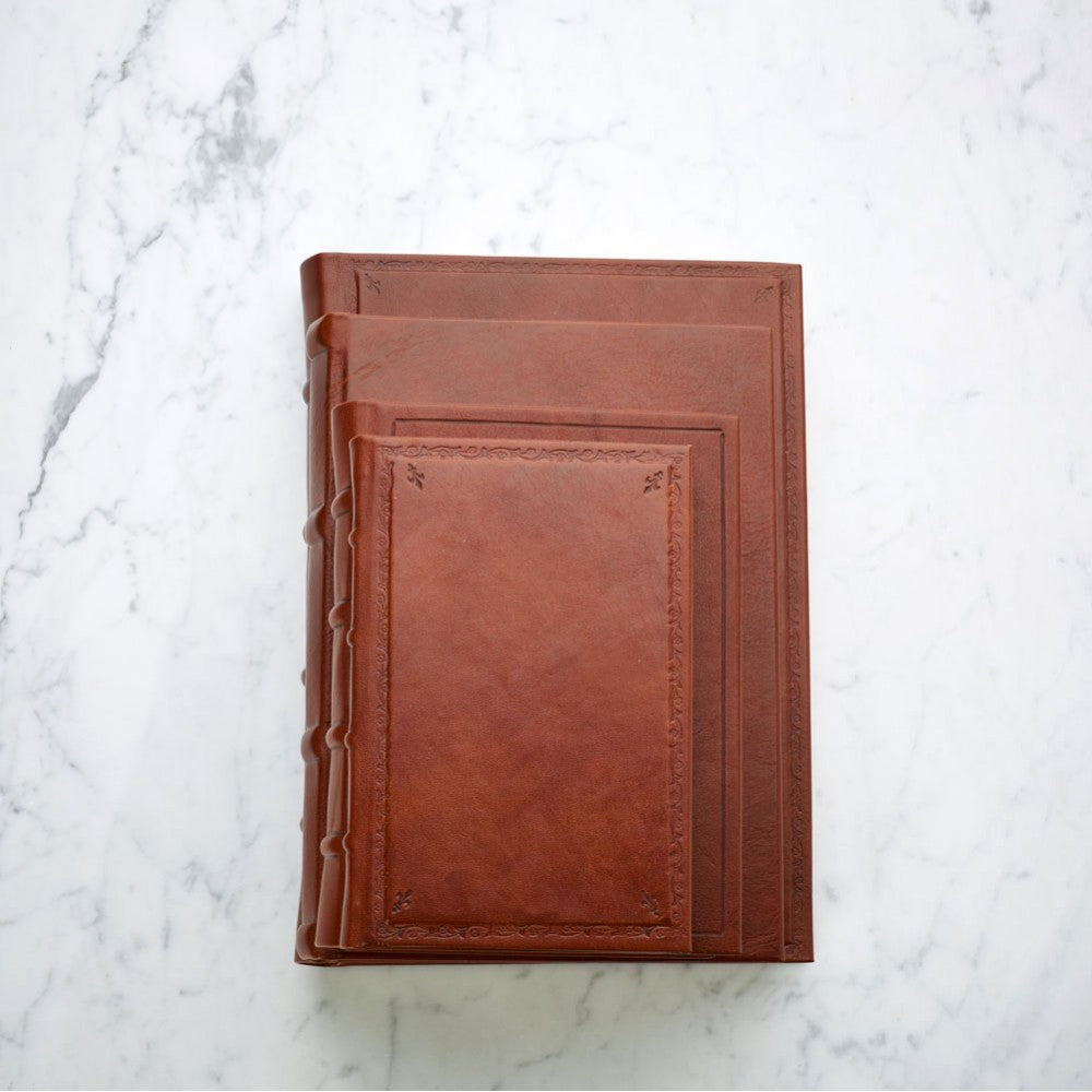 Leather Journal - Hard Cover - Unlined - Border Emboss