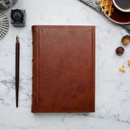 Leather Journal - Hard Cover - Unlined - Border Emboss